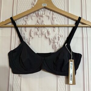 SKIMS Fits Everybody Unlined Demi Bra Onyx Black Size 32C NWT